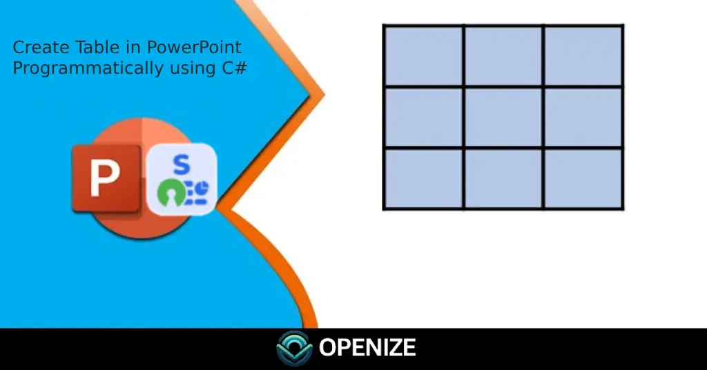 إنشاء جدول في Powerpoint-ppt-pptx-برمجيًا