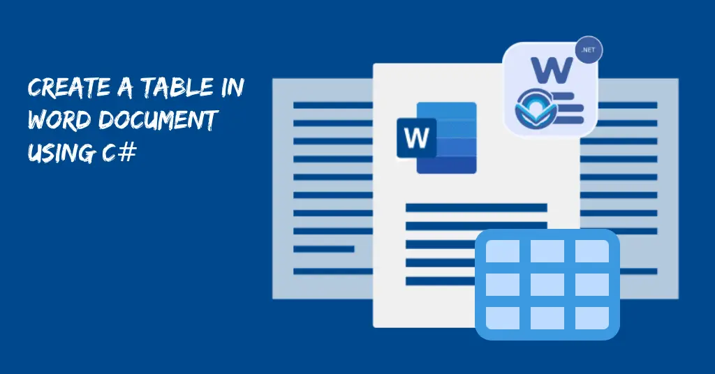 Create Table in Word document using C#